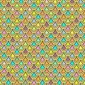 Multicolor fish scales seamless pattern, graphic ornament, animalistic ornament, rainbow illustration, vector background. Colorful